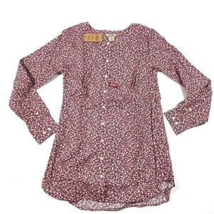 New Duluth Wrinklefighter Tunic Shirt Size XS Multi Print Pockets